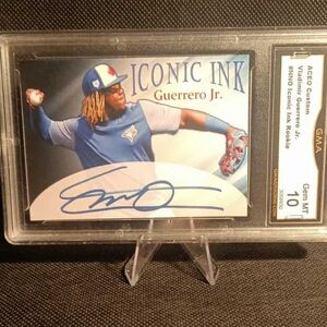 Graded Iconic Ink Guerrero Jr. Baseball Card Facsimile Auto